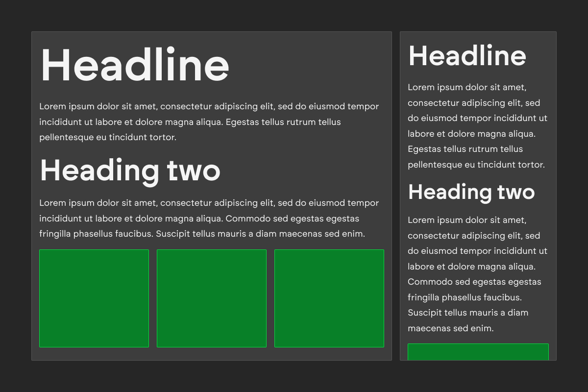 A visual representation of how a responsive type scale complements different width screens